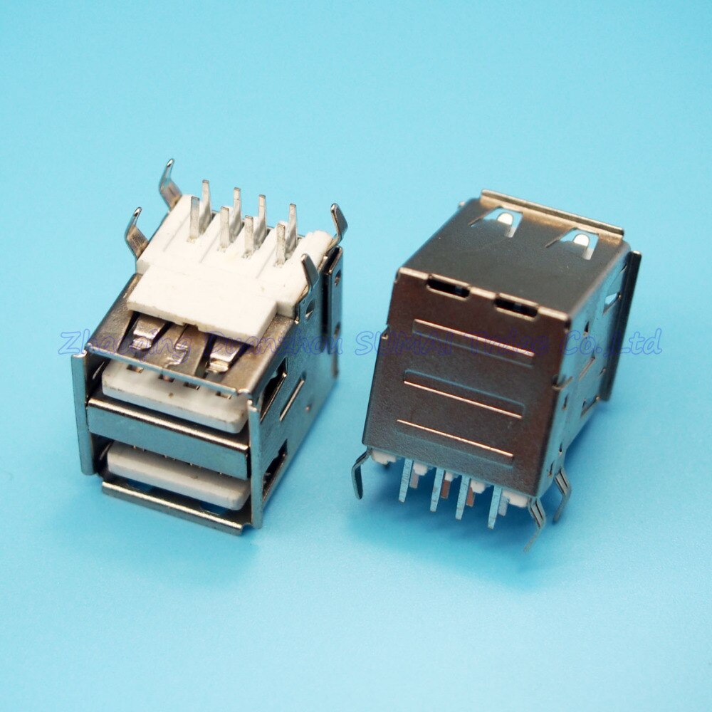 30pcs double USB female plug connector 8p double female USB jack Interface