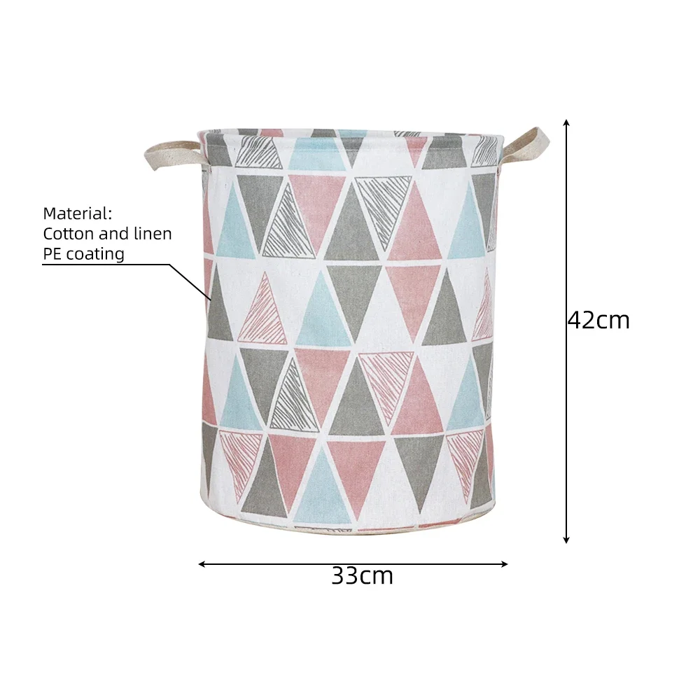Organizer Canvas Laundry Basket Waterproof Large Capacity Laundry Hamper Dirty Clothes Storage Basket Toy Home Storage Bin 45x35: DEEP BLUE