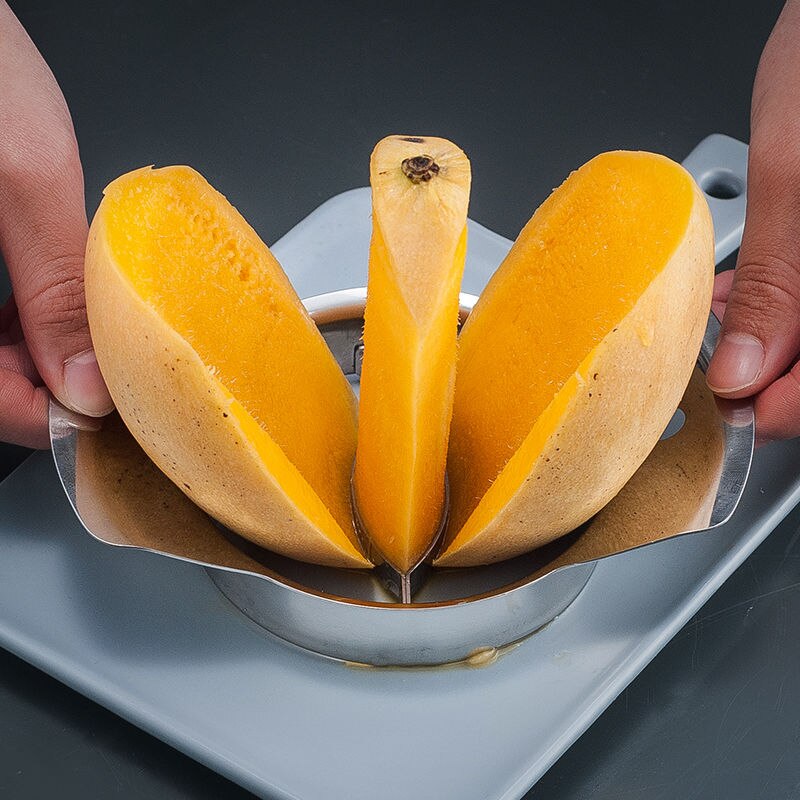 Kreative Mangos Obst Cutter Maschine Fleisch Separator Edelstahl Mango schneiden Küche Gerät Zubehör: Mango Splitter - L