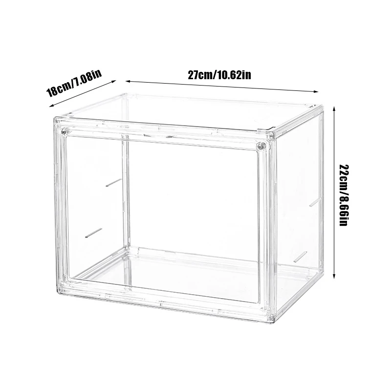Big Transparent Storage Box Blind Box Showcase Helmet Book Showcase Display Dustproof For jewelry Fingures Organizes Acrylic Box: black