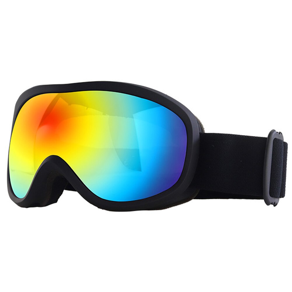 Dubbele laag blauwe lens winter skibril anti-condens bril snowboardbril uv-bescherming anti-condens sneeuwbril mannen vrouwen wit: Zwart