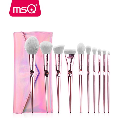 MSQ 10pcs Makeup Brushes Set Blusher Foundation Eyeshadow Make Up Brushes Kit pincel maquiagem Travel Make Up Tool: ST10P-K10P