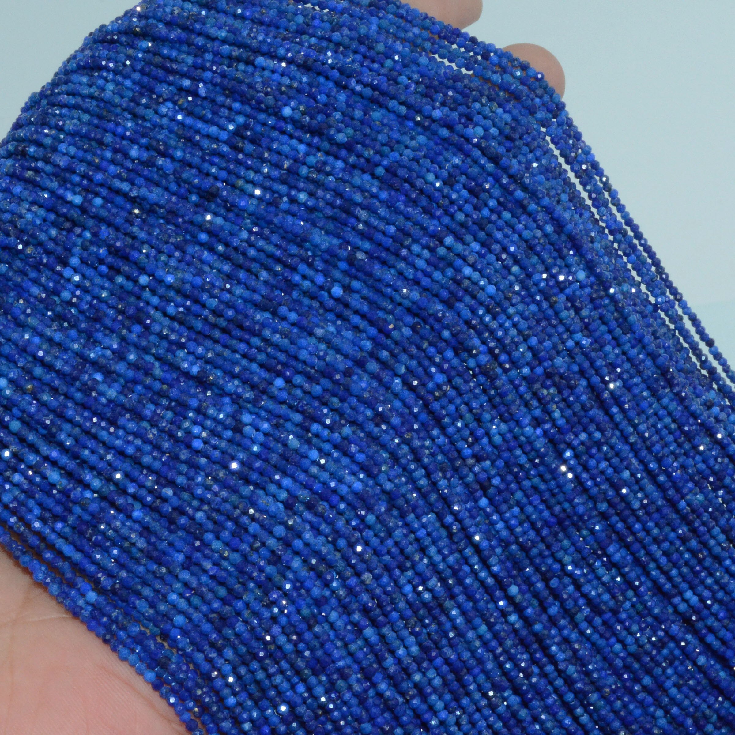 Natural Lapis Lazuli Faceted Round Beads 2mm