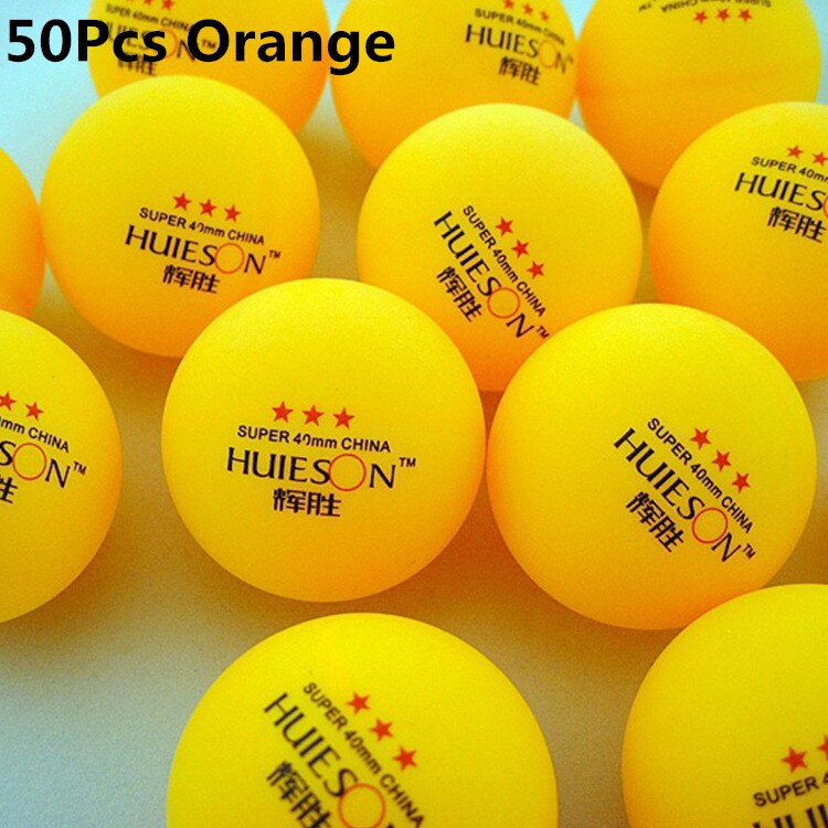 Huieson, 20 50 100 Uds., 3 estrellas, 40mm, 2,9g, blanca y naranja pelota de Ping-Pong, pelota de entrenamiento avanzada para aficionados, pelota de Ping-Pong: 50 Orange