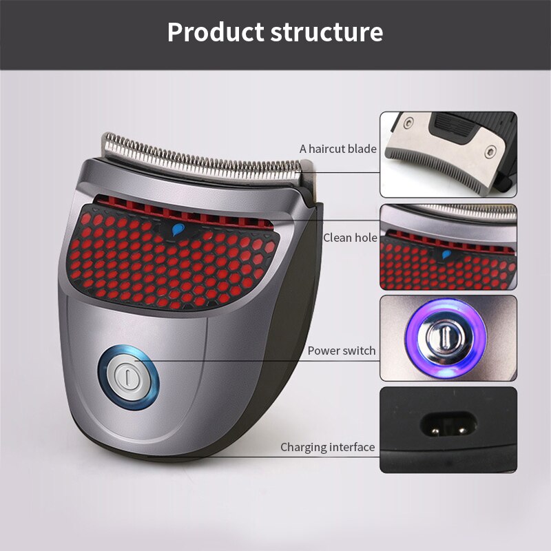 Electric Bald Head Clipper Shortcut Self-Haircut Kit Clippers Cordless Rechargeable Hair Trimmers Beard Shaver With US Plug