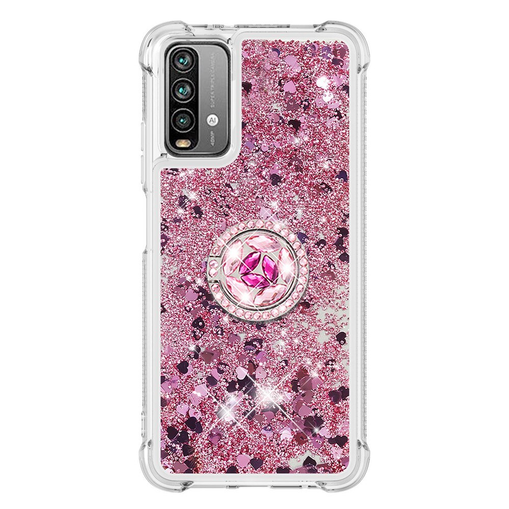 Para Xiaomi M3 Nota 9 4G Redmi 9 de 9T teléfono caso S21 Ultra 5G de diamantes de imitación anillo hebilla Anti-colisión de la funda con arena movediza coque