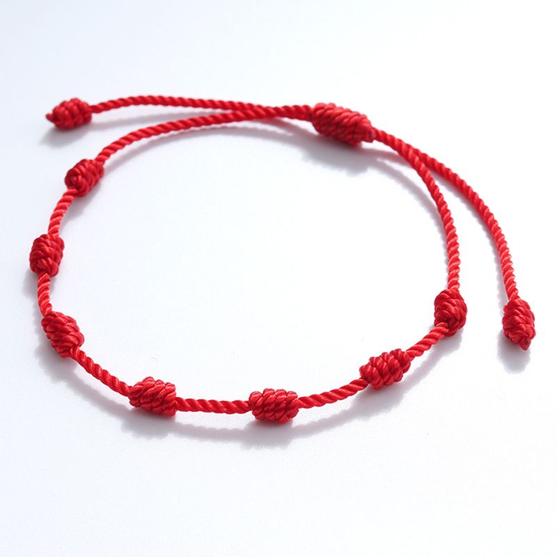 2Pcs 7 Knots Red String Bracelet for Protection Evil Eye Good Luck Amulet for Success and Prosperity Friendship Bracelet