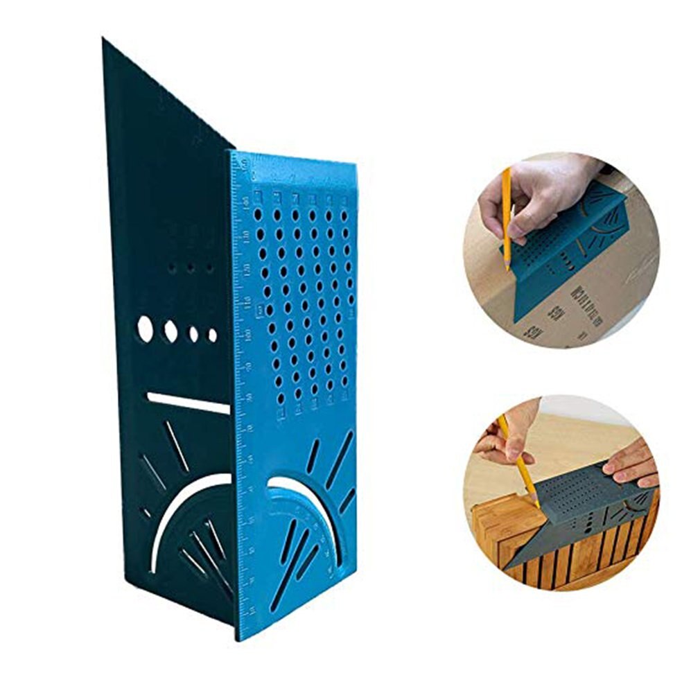 Woodworking 3D Mitre Angle Measuring Square Size Measure Tool With Gauge & Ruler Tools