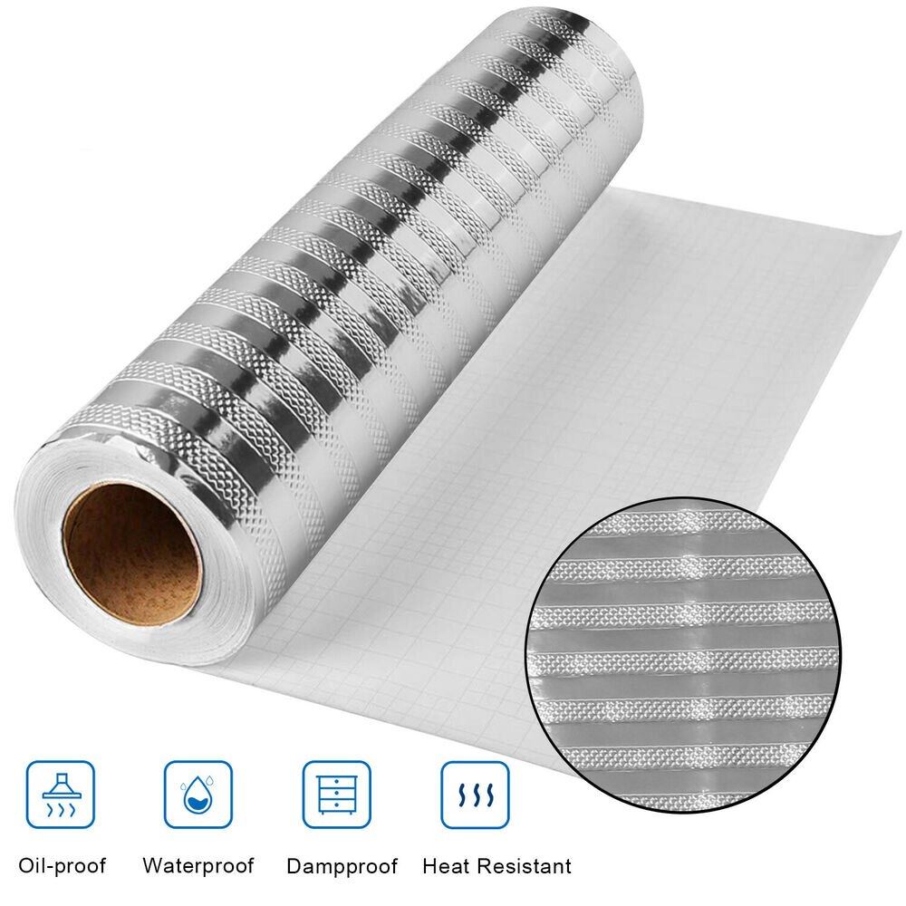 40*100cm kjøkken oljetett vanntett veggklistremerke aluminiumsfolie kjøkken komfyrskap selvklebende gjør-det-selv tapet
