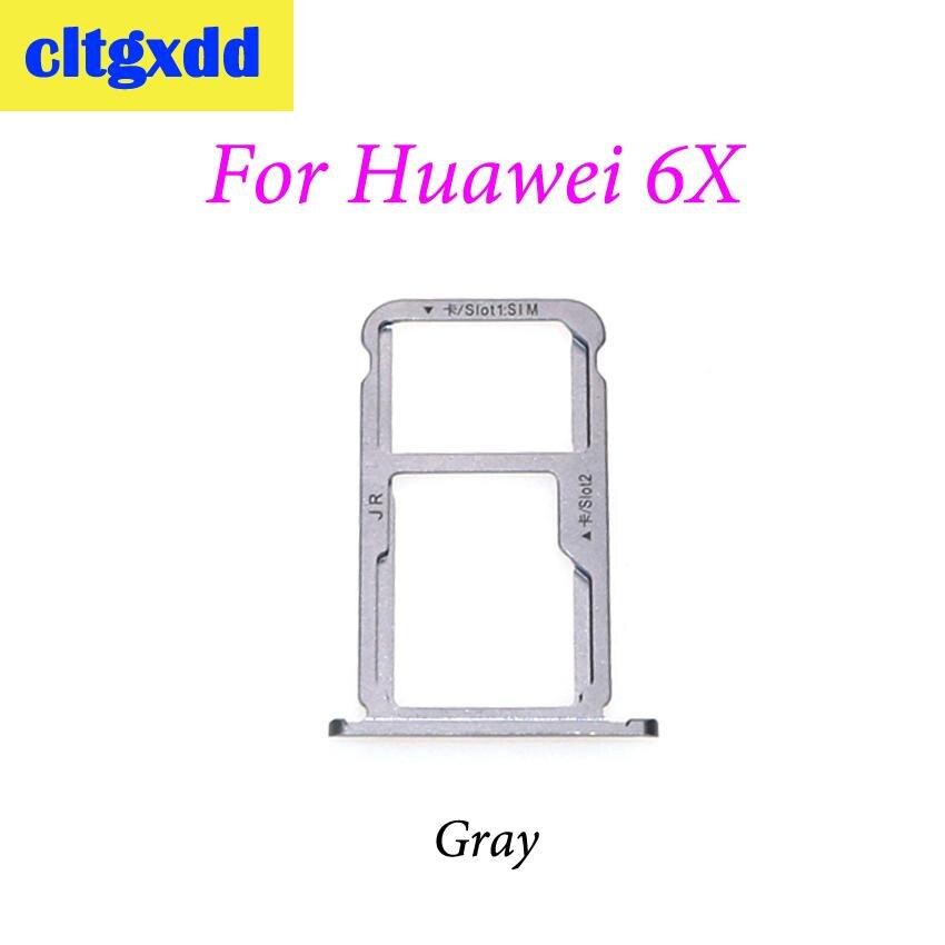 cltgxdd SIM Card Tray + Nano SIM & Micro SD For Huawei Honor 5C 5X 6X SIM Card Reader Tray Holder Slot Replacement Parts: For Huawei 6X Gray