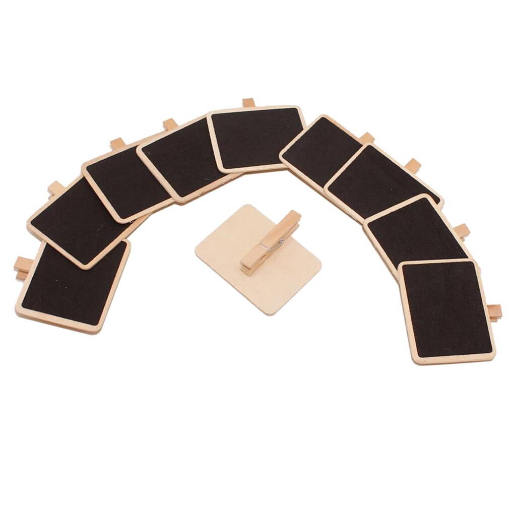 10 Pack Houten Mini Krijtborden Borden, Krijtborden Blackboard Clips Voor Bruiloften,