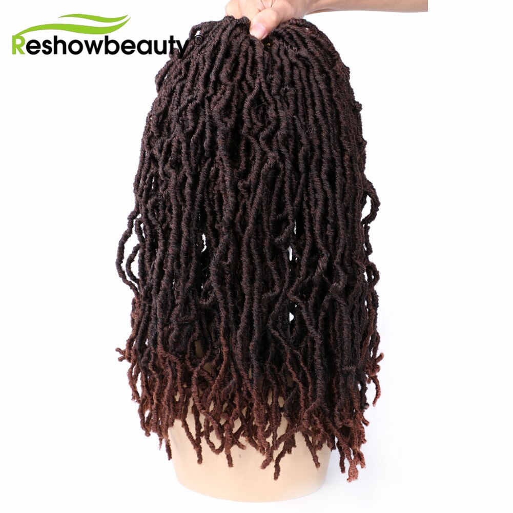 Synthetic Crochet Braids Nu Locs Faux Locs 24 inches Curly Reshowbeauty 20 Strands/Pack 110 Gram Pure/Ombre: T1B/30