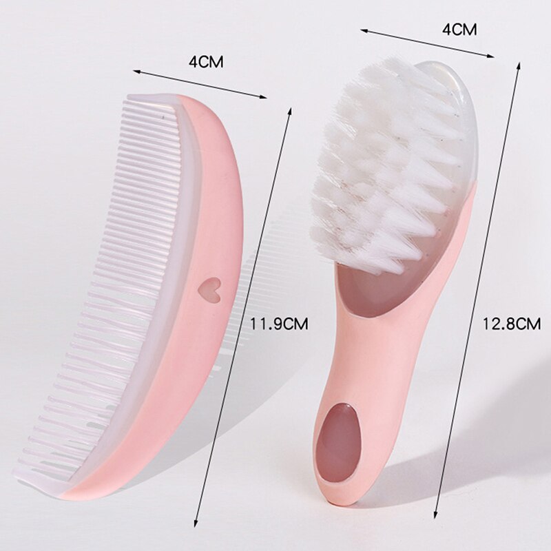 Baby Soft Comb Brush Set With Special Soft Comb Brush For Newborn Baby Scalp And Fetal Hair Care Supplies 2pcs/set