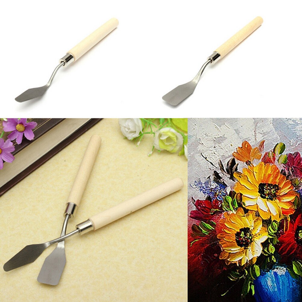 1pc rustfrit stål olie knive kunstner håndværk spatel paletkniv til oliemaleri kunst sæt forsyninger diy håndværk matematik sæt