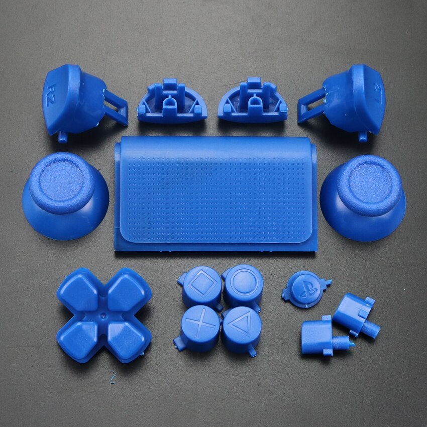 YuXi Full Set Joysticks Dpad R1 L1 R2 L2 Direction Key ABXY Buttons jds 040 jds-040 For Sony PS4 Pro Slim Controller: Blue