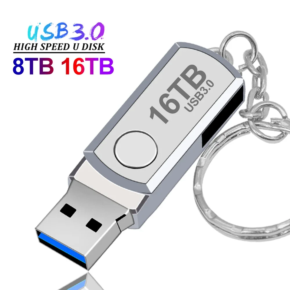 2025 Neuer USB 3.0 16TB Hochgeschwindigkeits-Pendrive 8TB Metall-USB-Stock 4TB 2TB Tragbare SSD Speicherstick