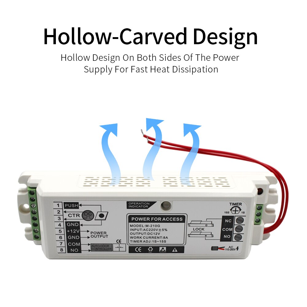 Access Control Power Supply Transformer Door Supplier Adapter Sliding Door Covertor System Auto Door Power DC 12V 8A AC 220V