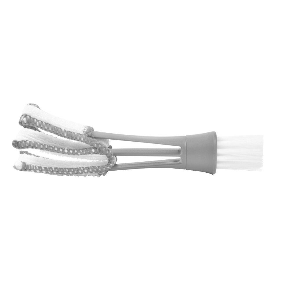 Brosse de nettoyage des évents de climatiseur de voiture, 6.5 pouces, Double extrémité, dépoussiéreur de stores: Grey