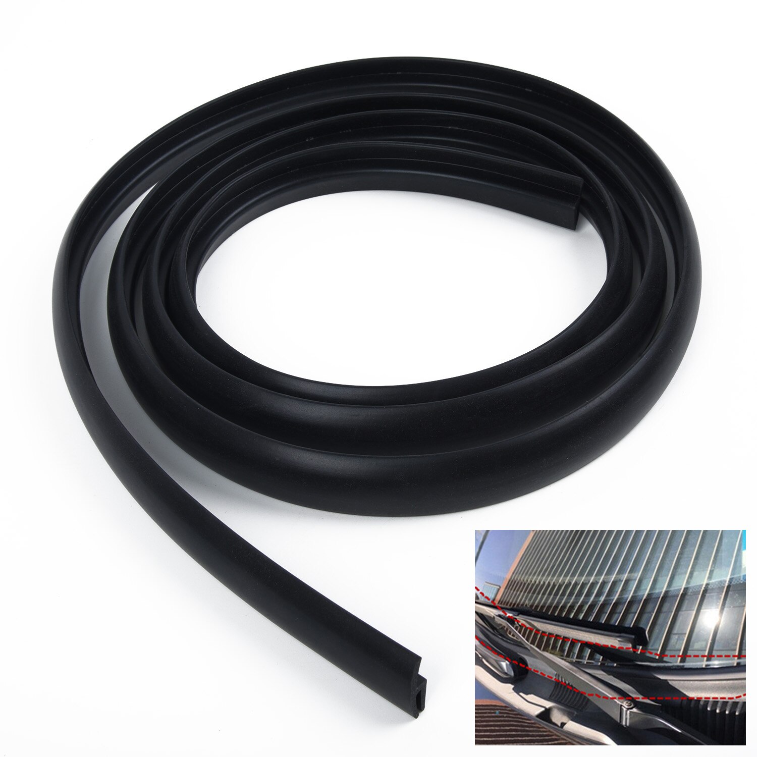 Universele Zwarte Auto Voorruit Panel Decoratieve Trim Afdichting Beschermende Rubber Strip Perfecte Vervanging Accessoires