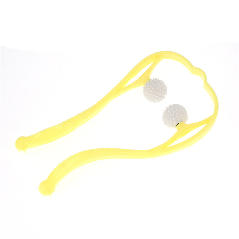 Plastic Druk Punt Therapie Nek Massageador Massagem Verlichten Hand Roller Nek Massager Voor Nek Schouder Trigger Punt: Yellow-Spiky Ball