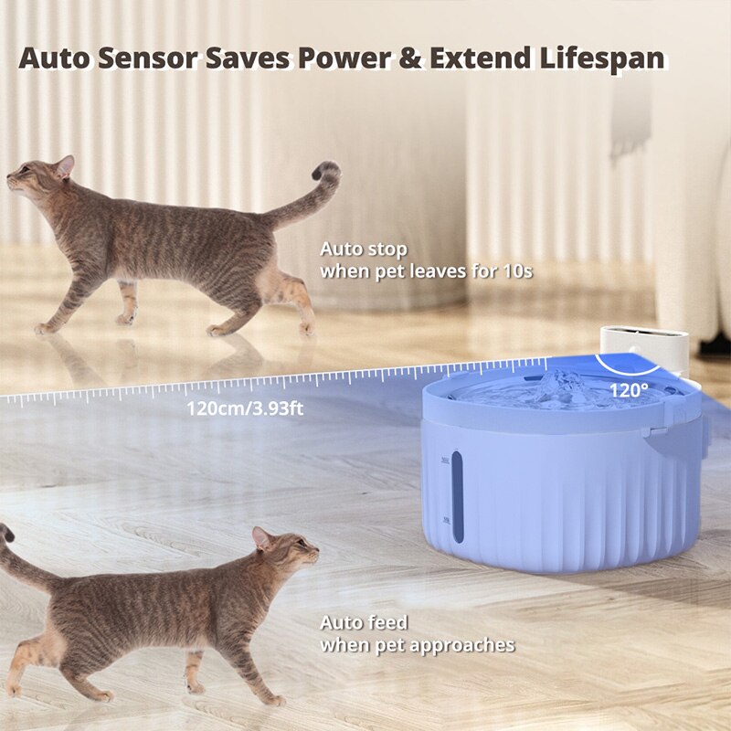 Abreuvoir Intelligent avec capteur de mouvement pour animaux de compagnie, abreuvoir automatique pour chats et chiens, 2l, alimentation USB