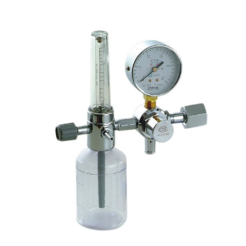 Oxygen Flow Meter Oxygen Flowmeter Pressure Gauge 0-10L/Min G5/8 Oxygen Pressure Valve Regulator: Default Title