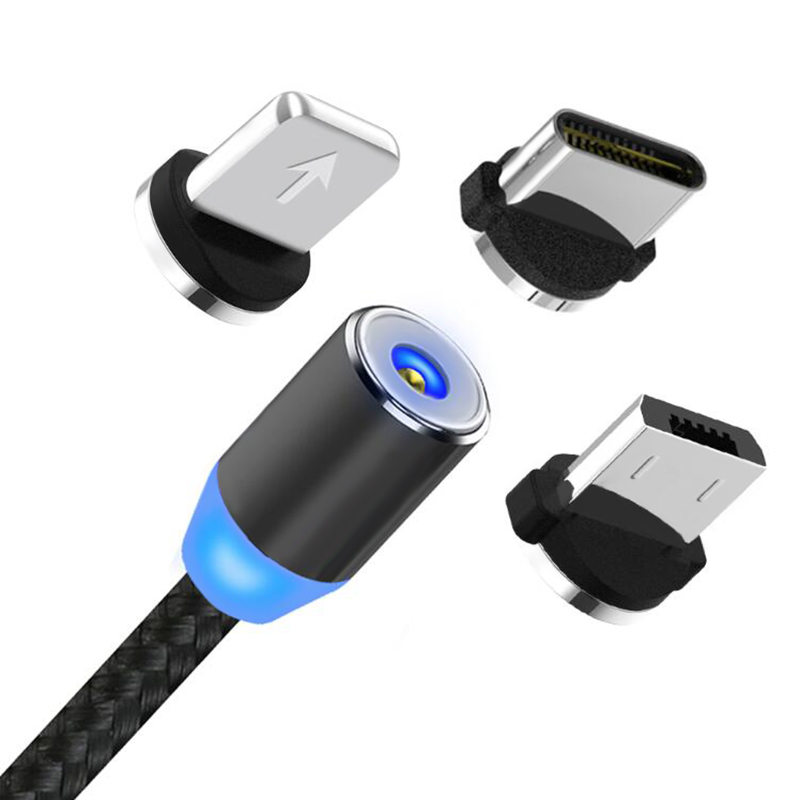 Klassische 360 LED Magnetische Verbindung Usb Kabel für iPhone 6 S 7 XS MAX Micro USB Kabel typ C Draht Ladegerät Port