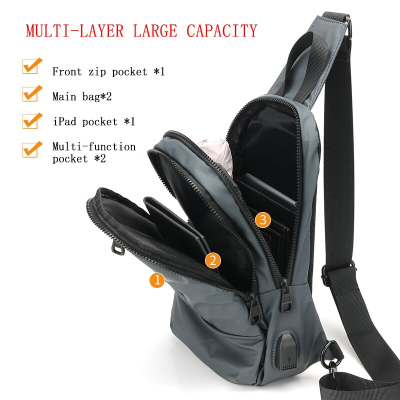 Männlichen Schulter Taschen Umhängetaschen Freizeit Anti Diebstahl Brust Tasche Schule Sommer Kurze Reise Boten Tasche Neue Männer