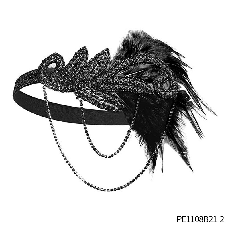 PESENAR 1920s Great Gatsby Accessories for Women Flapper Headpiece Headband Gloves Costume Harlem Nights Accessories Set