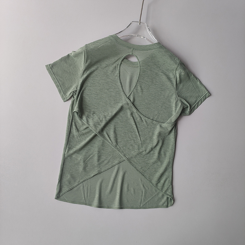 Yoga Kurzarm-oben für Damen Ich bin Sommer T-Shirt Ausbildung Schnelltrocknende Fitnessweste Pilates schlank passen schlank Shirt oben Kleidung: M / Grau