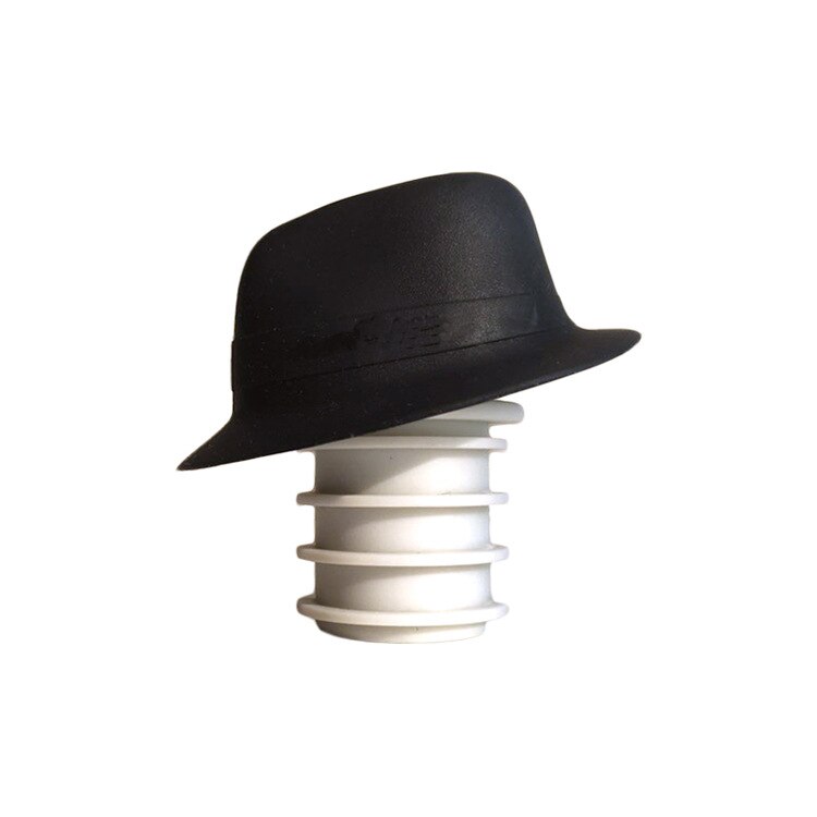 Siliconen Vacuüm Rode Wijn Fles Stopper Stop Sealer Wijn Kurk Plug Jackson Black Top Hat Cowboy Cap Bar Bar Gereedschap lekvrije