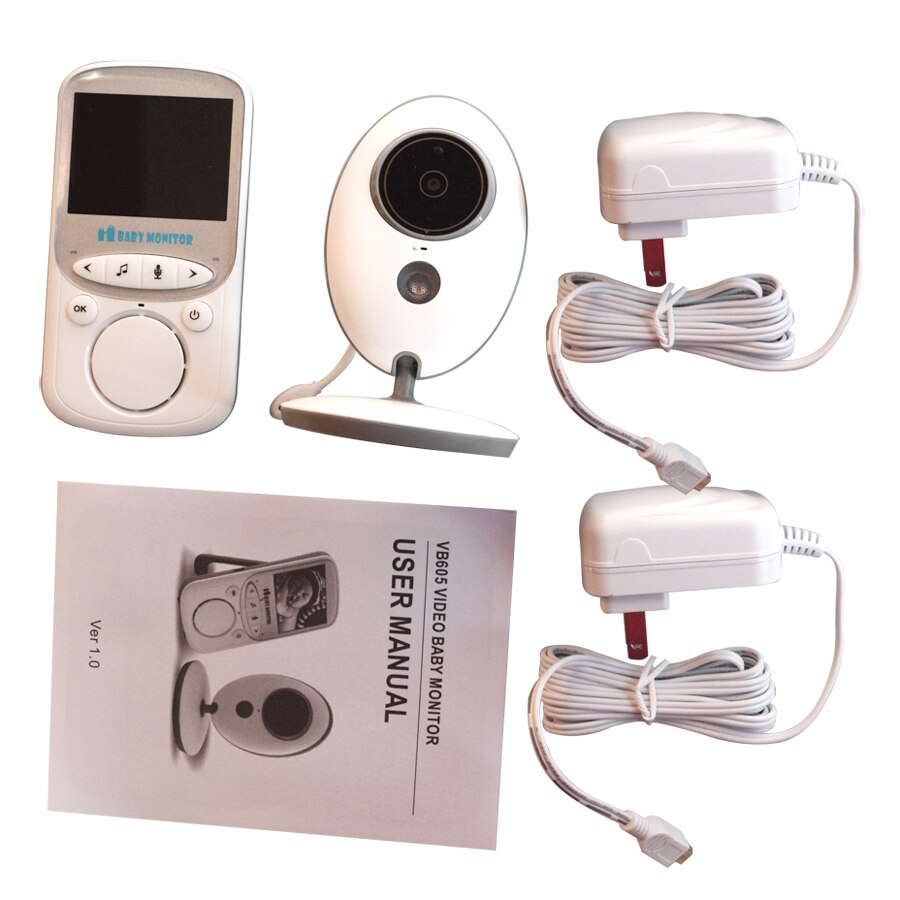 2.4 tommer trådløs lcd video babyalarm med musik intercom nattesyn temperaturovervågning walkie talkie babysitter  vb605