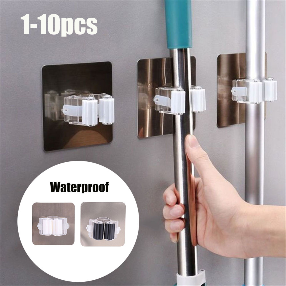 Multifunctionele Haken Mop Houder Wandmontage Organizer, borstel Bezem Hanger Haak Keuken Badkamer Waterdichte Wand Haak Self-Adhesiv