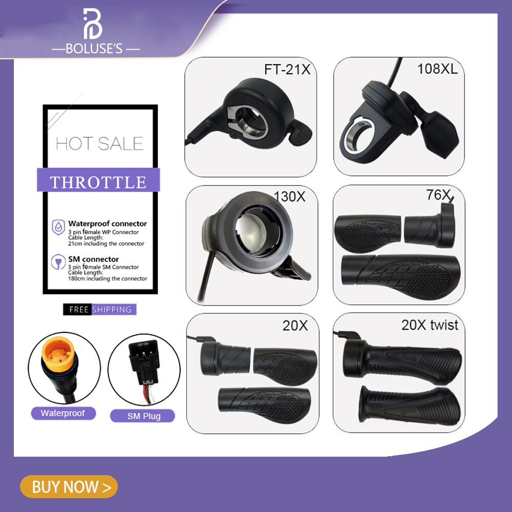 Wuxing 130X 108X 300X 21X Thumb Throttle 76X 20X Half FullTwist Throttle eBike Accelerator Electric Bike Accessories