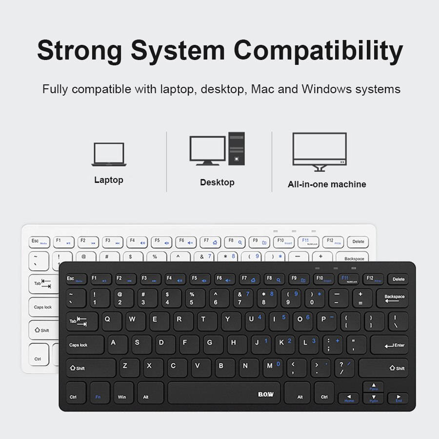 2.4G Wireless Bluetooth Keyboard Wireless Silent Gaming Keyboard For Macbook Pro iPhone iPad Tablet Ultra-slim Computer Keyboard