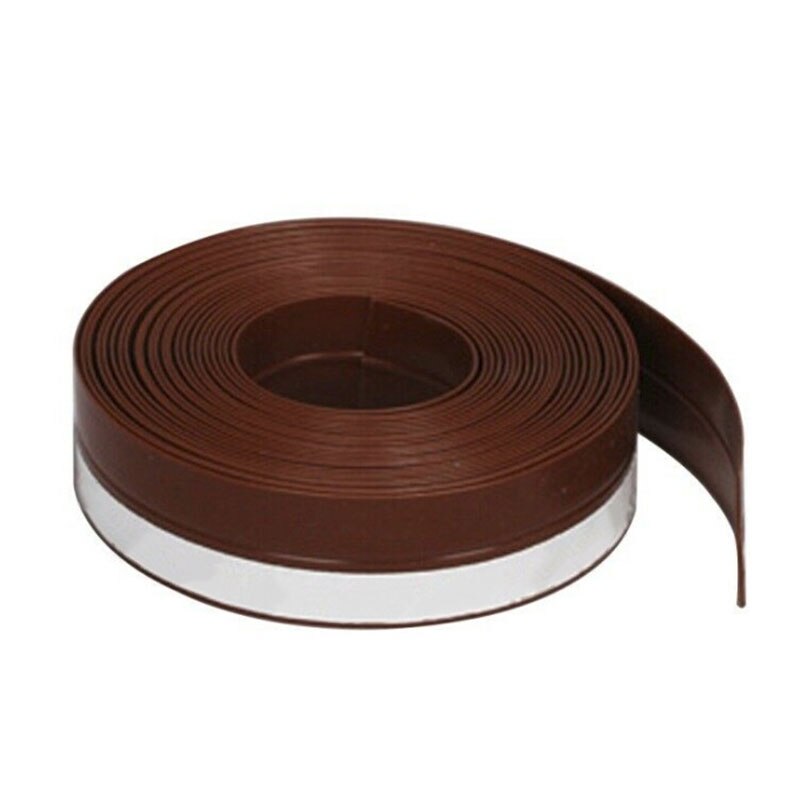 1M Deur Raam Afdichting Strip Zelfklevende Deur Kloof Strip Huis Weer Strippen Geluiddichte Bodem Sticker Seal Strip Deur side: Brown