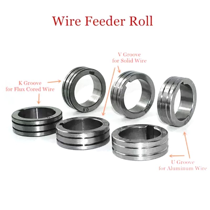 Lassen Feeder Roll V U Nurl Groove 0.6Mm 0.8Mm 1.0Mm Grootte 30X10X10Mm voor Staal Aluminium Flux Koord Draad Mig Draad Feeder