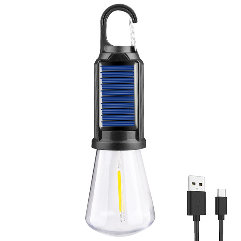 Aurinkoenergialla toimiva led-retkilamppu usb-lataus led-valaistuslyhty vedenpitävä kannettava kädessä pidettävä lamppu 100lm ulkogrilliretkeilyyn: Sininen