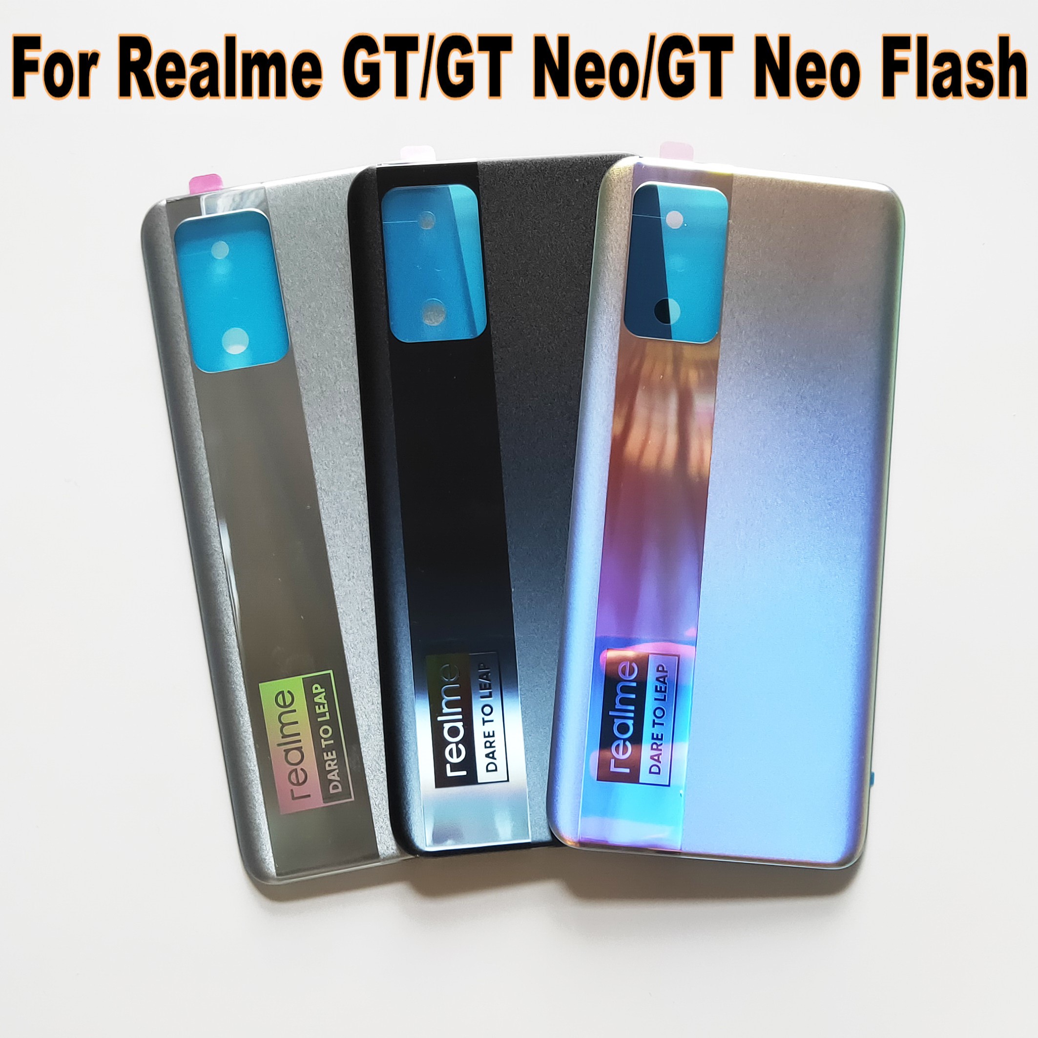 Original For Realme GT Neo Flash Back Battery Cover Housing Camera Frame Glass Lens For Realme GT 5G RMX2202 RMX3350 RMX3031