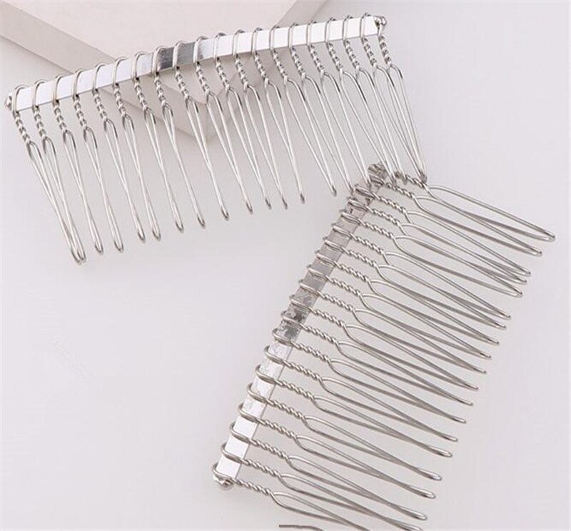 10 Stuks Metalen Haar Glijbaan Kam Basis Hoofdtooien Hoofdband Pony Haak Clip Vork Voor Mannen Chinese Ontwarrende Sieraden Maken Decoratieve: 12mm / GRIJS