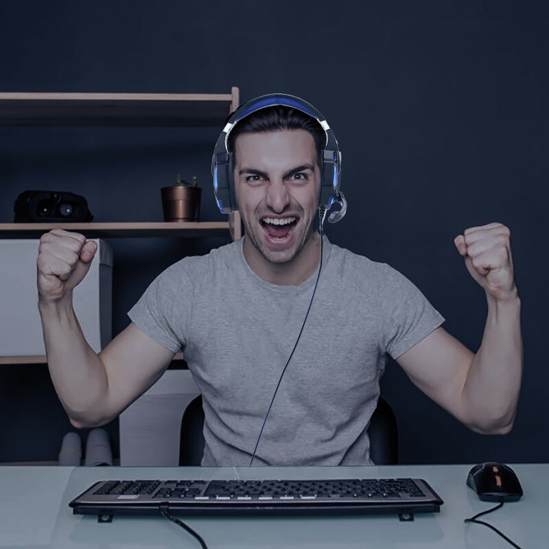 Speldator headset trådbundet headset bärbar telefon pc led headset med mikrofon för  ps4 xbox en dator