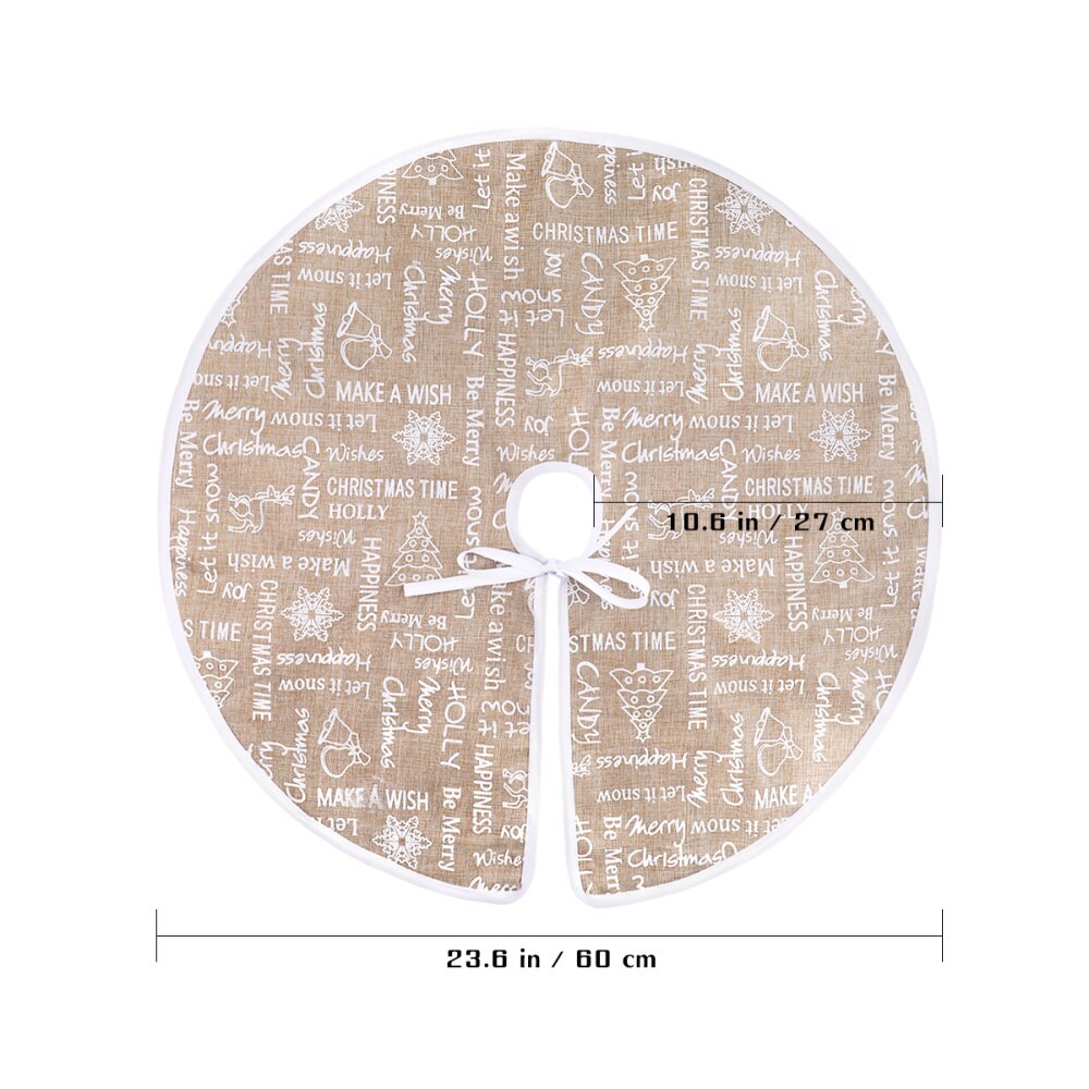 Kerstboomrok met letters, ronde vorm, kerstboomdecoratie, kerstboomschort voor kerstfeest en festival