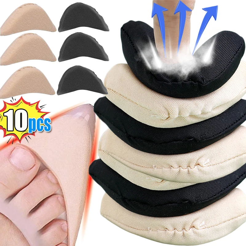 10 Uds. Almohadillas de esponja para el antepié, almohadillas de ajuste para reducir el tamaño del zapato, alivio del dolor, plantillas de relleno de tacón alto, almohadilla para el enchufe del dedo del pie del antepié