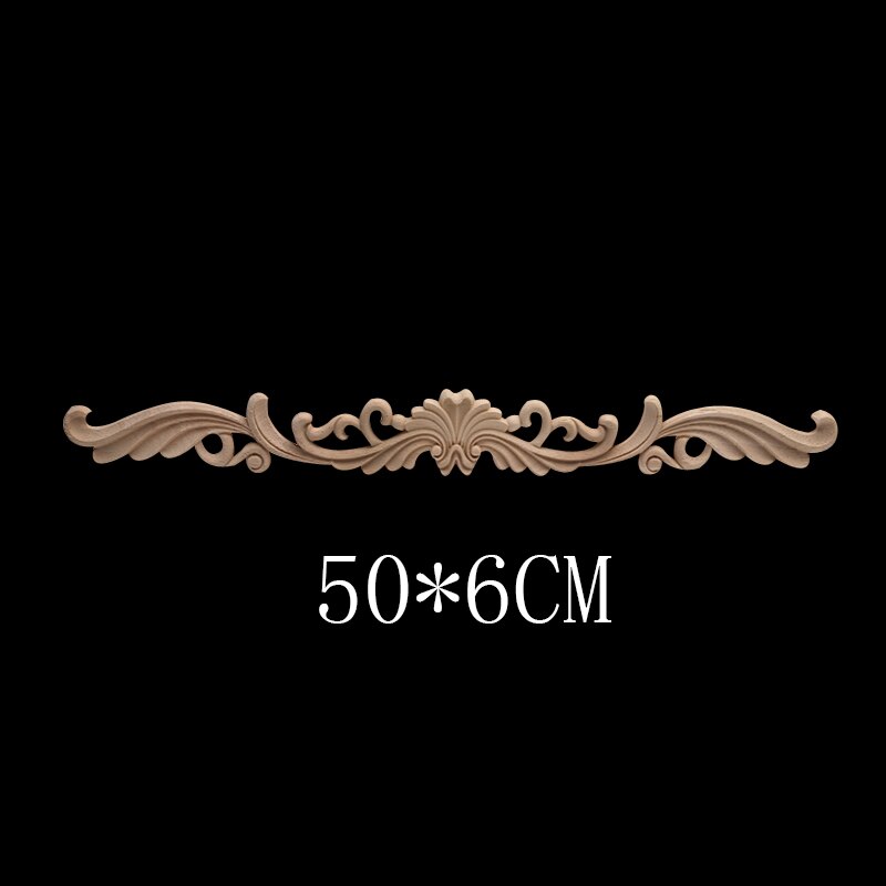 Houtapplicatie houtsnijwerk deur onlay ongeverfde decoratie bloemige lange houten huisdecoratie accessoires hoek: C23-4