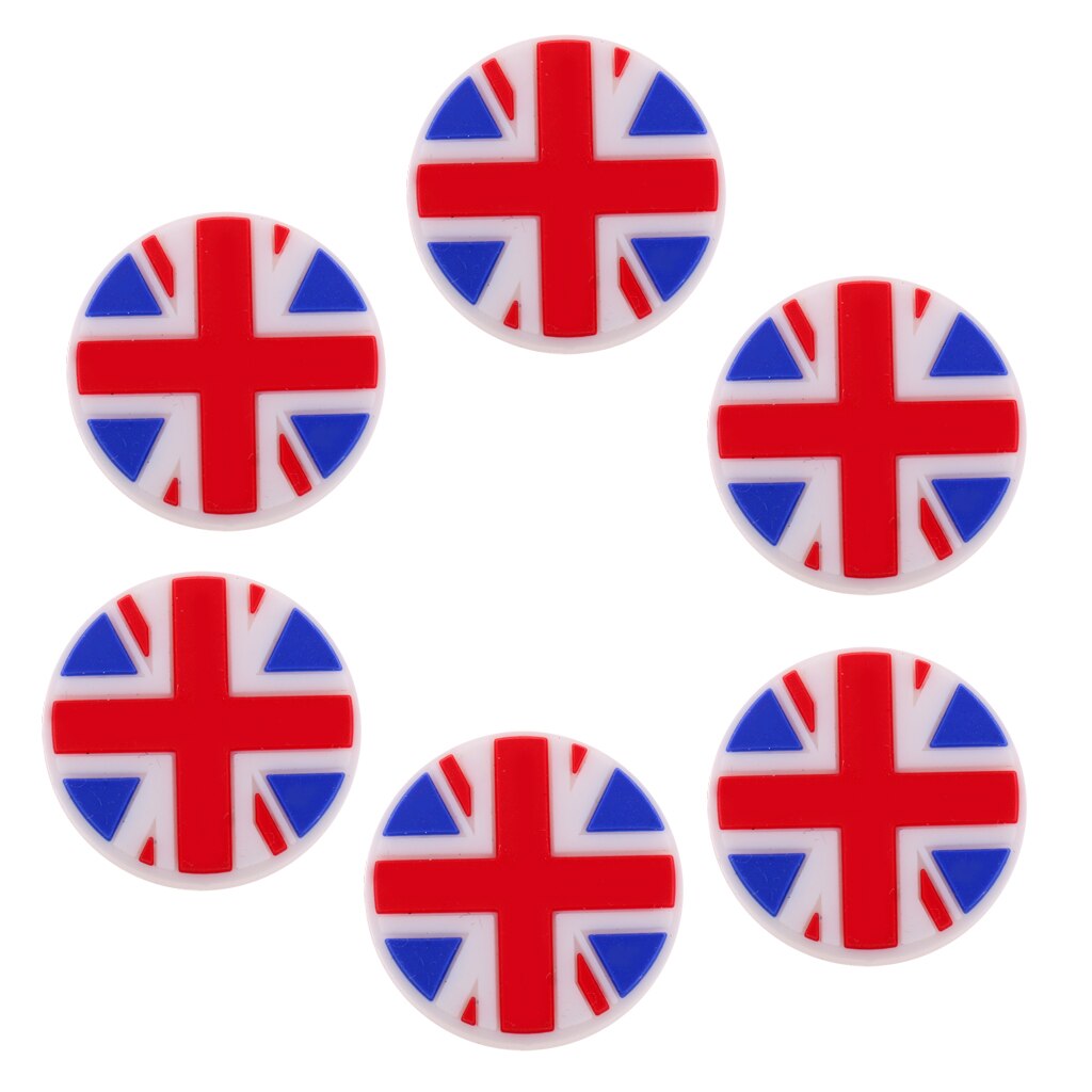 Silicone Tennis Racquet Vibration Dampener Shock Absorber Damper National Flag Tennis Dampener Accessories: 6 UK Flag