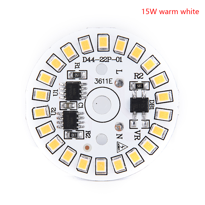 Lámpara de parche de bulbo de 220V LED placa SMD módulo Circular placa de fuente de luz para bombilla: 15w warm white