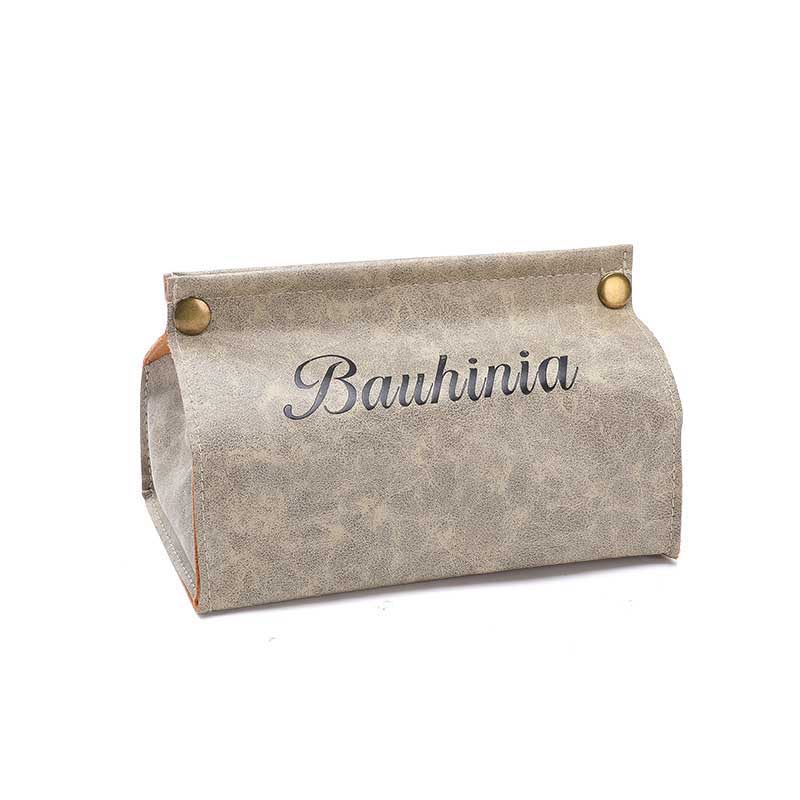 Organisateur de papier de support de stockage de serviette en cuir d'unité centrale de boîte de tissu pour le conteneur de voiture de pièce de bureau à la maison: Beige A