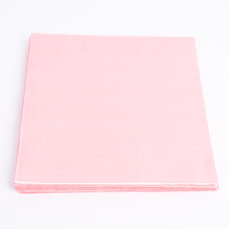 20 stk macaron pastel papirservietter pink slik baby shower børn enhjørning fødselsdag bord dekoration bryllup service 33*33cm: Lyserød