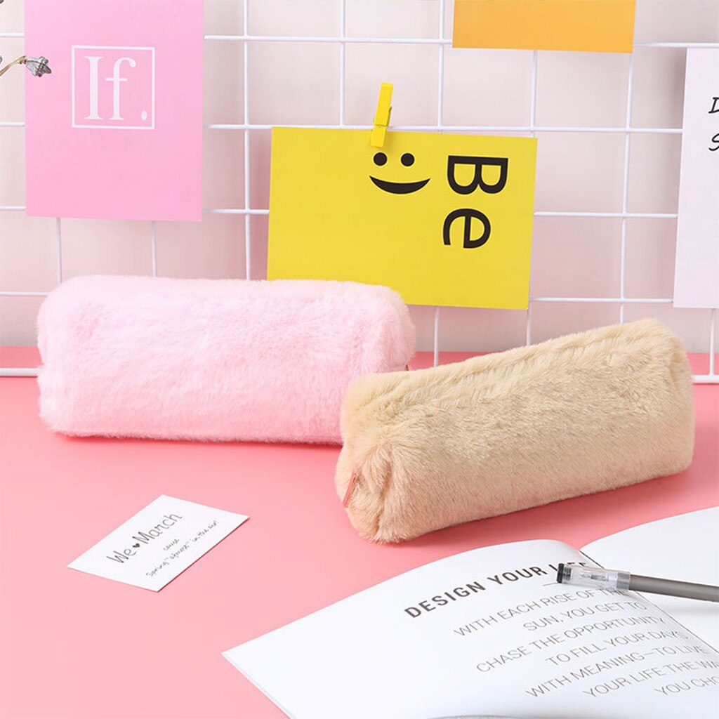 Pink Plush Kawaii Pencil Case Cute Pencil Case for Girls Student Pencil Bag Stationery Pencilcase Pen Bag School Supplies #30