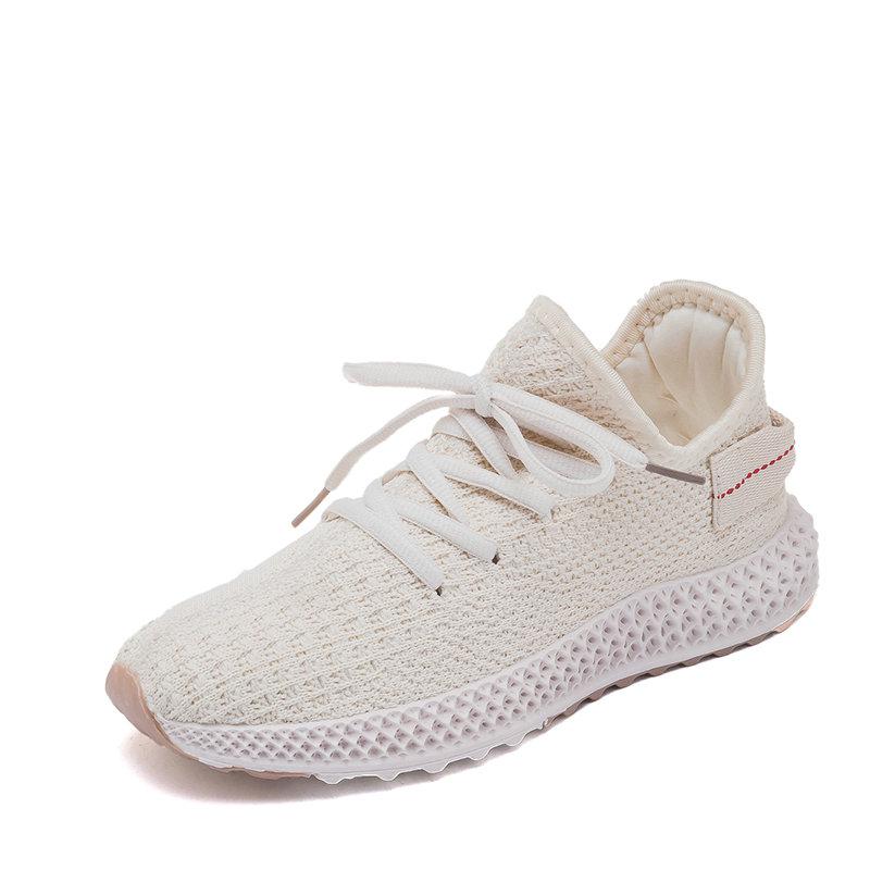 Lente Zwarte Sneakers Vrouwen Ademende Platte Schoenen Mode Koreaanse Lace Up Casual Schoenen Vrouw Roze Trainers Tenis Feminino: Beige / 36